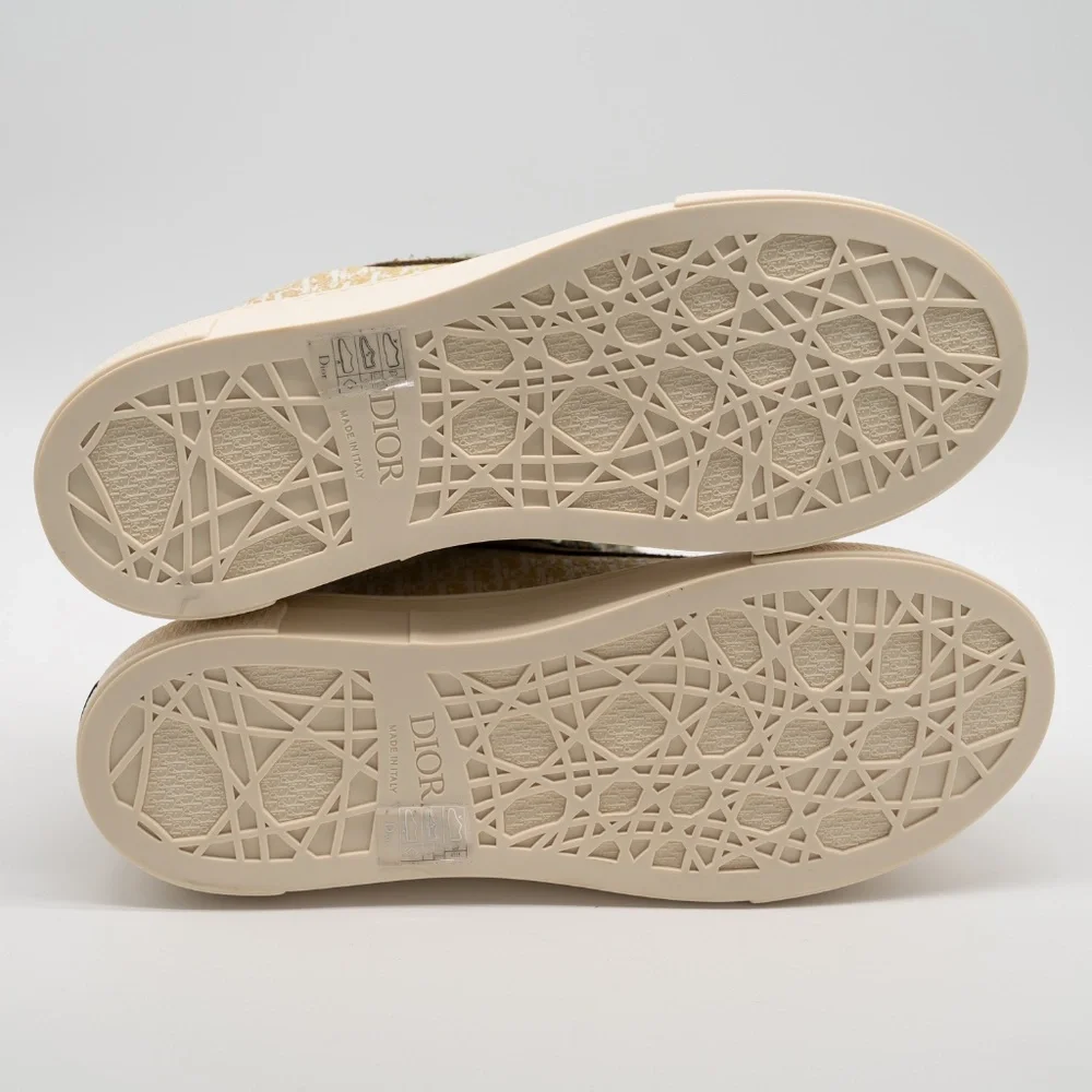 size 43eu 10 US Dior B33 Tennis Green Khaki Suede Sneakers Canvas - Picture 6 of 13